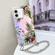 iPhone 16 Plus Electroplating Laser Flower Phone Case with Wrist Strap - Leaves AH12