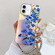 iPhone 16 Plus Electroplating Laser Flower Phone Case with Wrist Strap - Myosotis AH2