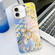 iPhone 16 Plus Electroplating Laser Flower Ring Holder TPU Phone Case - Pear Blossom AH17