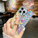 iPhone 16 Plus Electroplating Laser Flower Ring Holder TPU Phone Case - Zinnia AH9