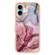 iPhone 16 Plus Electroplating Marble Dual-side IMD Phone Case - Rose Red 014