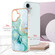 iPhone 16 Plus Electroplating Marble Pattern Dual-side IMD TPU Shockproof Phone Case - Green 003