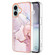 iPhone 16 Plus Electroplating Marble Pattern Dual-side IMD TPU Shockproof Phone Case - Rose Gold 005