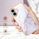 iPhone 16 Plus Electroplating Marble Pattern Dual-side IMD TPU Shockproof Phone Case - White 006