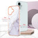 iPhone 16 Plus Electroplating Marble Pattern Dual-side IMD TPU Shockproof Phone Case - White 006