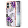 iPhone 16 Plus Electroplating Pattern IMD TPU Shockproof Case - Purple Flower