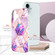 iPhone 16 Plus Electroplating Splicing Marble Flower Pattern Dual-side IMD TPU Shockproof Phone Case - Light Purple