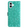iPhone 16 Plus Embossed Sunflower Leather Phone Case - Green