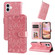 iPhone 16 Plus Embossed Sunflower Leather Phone Case - Pink