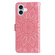 iPhone 16 Plus Embossed Sunflower Leather Phone Case - Pink