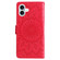 iPhone 16 Plus Embossed Sunflower Pattern Flip Leather Phone Case - Red