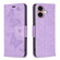 iPhone 16 Plus Embossing Two Butterflies Pattern Leather Phone Case - Purple