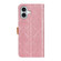 iPhone 16 Plus European Floral Embossed Leather Phone Case - Pink