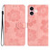 iPhone 16 Plus Flower Embossing Pattern Leather Phone Case - Pink