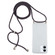 iPhone 16 Plus Four-Corner Shockproof Transparent TPU Case with Lanyard - Dark Grey