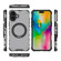 iPhone 16 Plus Grating 360 Degree Rotating Holder Shockproof Phone Case - Black
