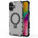 iPhone 16 Plus Grating Holder Shockproof Phone Case - Transparent Black
