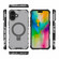 iPhone 16 Plus Grating Holder Shockproof Phone Case - Transparent Black