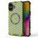 iPhone 16 Plus Honeycomb Magnetic Ring Shockproof Phone Case - Green