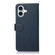 iPhone 16 Plus KHAZNEH Litchi Texture Leather RFID Phone Case - Blue