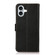 iPhone 16 Plus KHAZNEH Side-Magnetic Litchi Genuine Leather RFID Case - Black