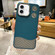 iPhone 16 Plus Leather Textured Fan Hollow Cooling MagSafe Magnetic Phone Case - Blue