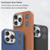 iPhone 16 Plus Leather Textured Fan Hollow Cooling MagSafe Magnetic Phone Case - Blue