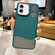 iPhone 16 Plus Leather Textured Fan Hollow Cooling MagSafe Magnetic Phone Case - Green