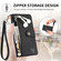 iPhone 16 Plus Love Zipper Lanyard Leather Phone Case - Black