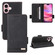 iPhone 16 Plus Magnetic Clasp Leather Phone Case - Black