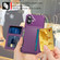 iPhone 16 Plus Magnetic Wallet Card Bag Leather Phone Case - Purple