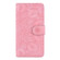 iPhone 16 Plus Mandala Embossed Dual-Fold Calf Leather Phone Case - Pink