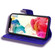 iPhone 16 Plus Mandala Embossed Dual-Fold Calf Leather Phone Case - Purple