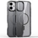 iPhone 16 Plus Mirror Crystal Clear Lens Holder MagSafe Magnetic Phone Case - Transparent Grey