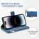 iPhone 16 Plus Multi-Card Totem Zipper Leather Phone Case - Blue