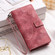 iPhone 16 Plus Multi-Card Totem Zipper Leather Phone Case - Pink