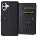 iPhone 16 Plus Multi-Function Wallet 10 Card Slots Leather Phone Case - Black