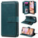 iPhone 16 Plus Multi-Function Wallet 10 Card Slots Leather Phone Case - Dark Green