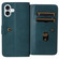 iPhone 16 Plus Multi-Function Wallet 10 Card Slots Leather Phone Case - Dark Green