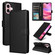 iPhone 16 Plus Multifunctional Horizontal Flip Leather Phone Case with Three Card Slots - Black