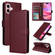iPhone 16 Plus Multifunctional Horizontal Flip Leather Phone Case with Three Card Slots - Wine Red