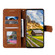 iPhone 16 Plus Nail Skin Feel Stitching Calf Texture Leather Phone Case - Brown