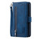 iPhone 16 Plus Nine Card Zipper Bag Leather Phone Case with Lanyard - Blue