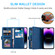 iPhone 16 Plus Nine Card Zipper Bag Leather Phone Case with Lanyard - Blue