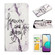 iPhone 16 Plus Oil Embossed 3D Drawing Leather Phone Case - Words Marble