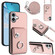 iPhone 16 Plus Organ Card Bag Ring Holder Phone Case with Long Lanyard - Pink
