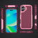 iPhone 16 Plus PC + TPU Shockproof Protective Phone Case - Pink+Dark Red