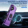 iPhone 16 Plus Pioneer Armor Heavy Duty PC + TPU Phone Case with Holder - Purple+Black