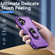 iPhone 16 Plus Pioneer Armor Heavy Duty PC + TPU Phone Case with Holder - Purple+Black