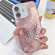 iPhone 16 Plus Plating Glitter Texture Butterfly Holder TPU Phone Case with Lens Film - Pink Tinfoil Texture